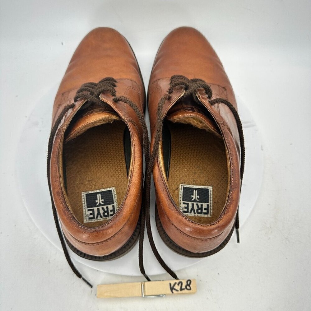 Frye Mathew Men Size 9.5 M Derby Plain Toe Dress Shoes Brown Leather 84875 - Picture 12 of 13